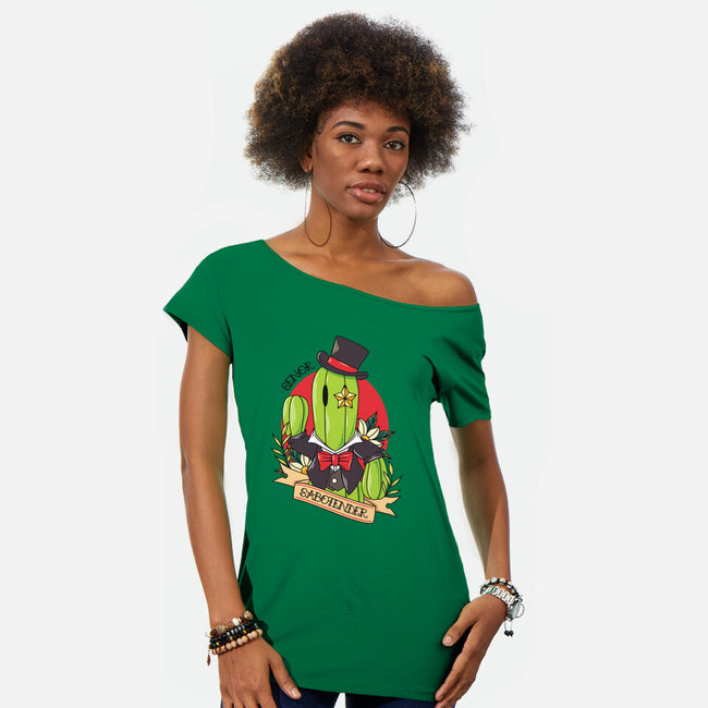 Senor Sabotender-Womens-Off Shoulder-Tee-Alundrart