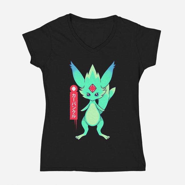 Guardian Force Carbuncle-Womens-V-Neck-Tee-Alundrart