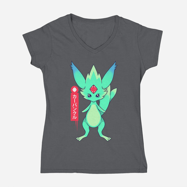 Guardian Force Carbuncle-Womens-V-Neck-Tee-Alundrart