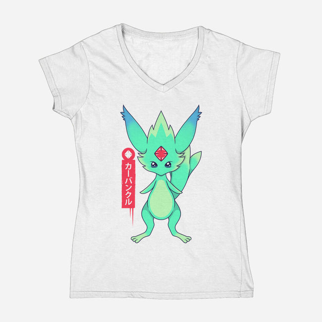 Guardian Force Carbuncle-Womens-V-Neck-Tee-Alundrart