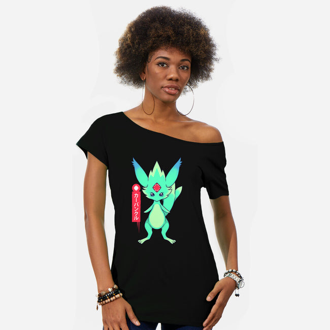 Guardian Force Carbuncle-Womens-Off Shoulder-Tee-Alundrart