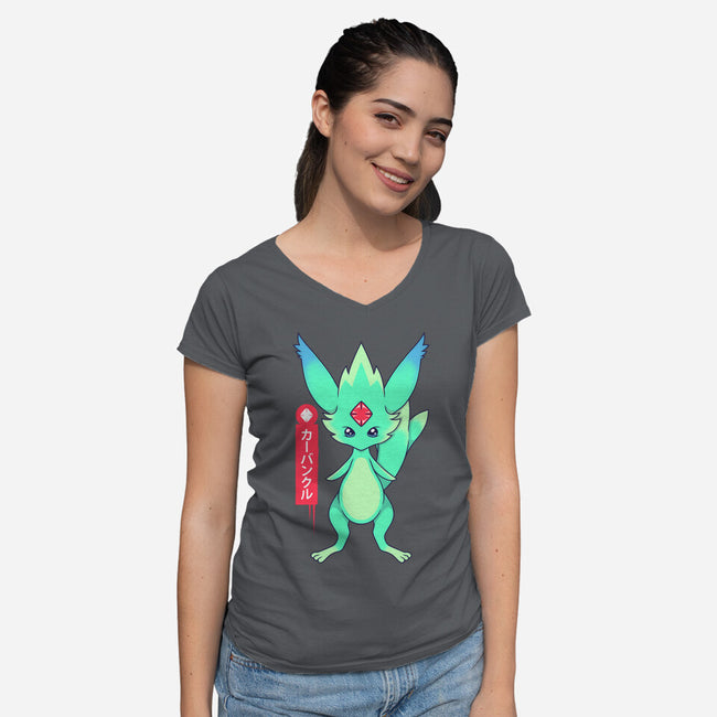 Guardian Force Carbuncle-Womens-V-Neck-Tee-Alundrart