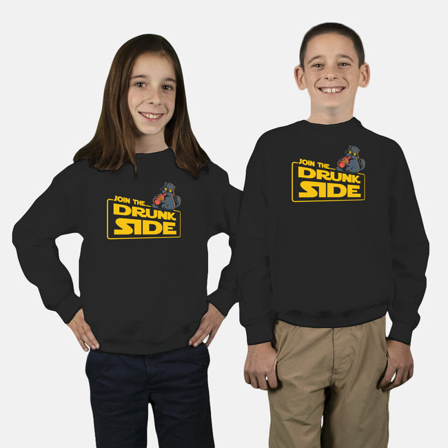 Join The Drunk Side-Youth-Crew Neck-Sweatshirt-erion_designs