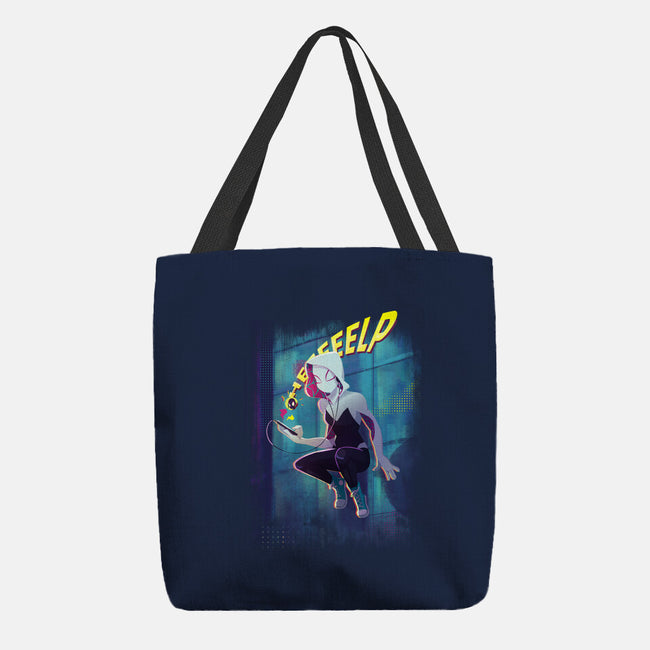 Spider Gwen Help-None-Basic Tote-Bag-jacnicolauart