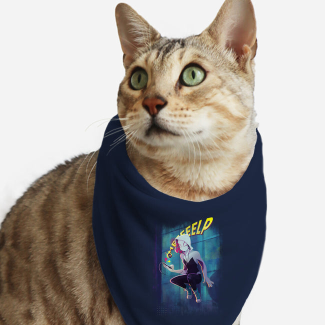 Spider Gwen Help-Cat-Bandana-Pet Collar-jacnicolauart