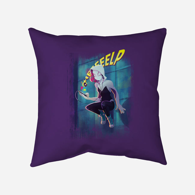 Spider Gwen Help-None-Non-Removable Cover w Insert-Throw Pillow-jacnicolauart