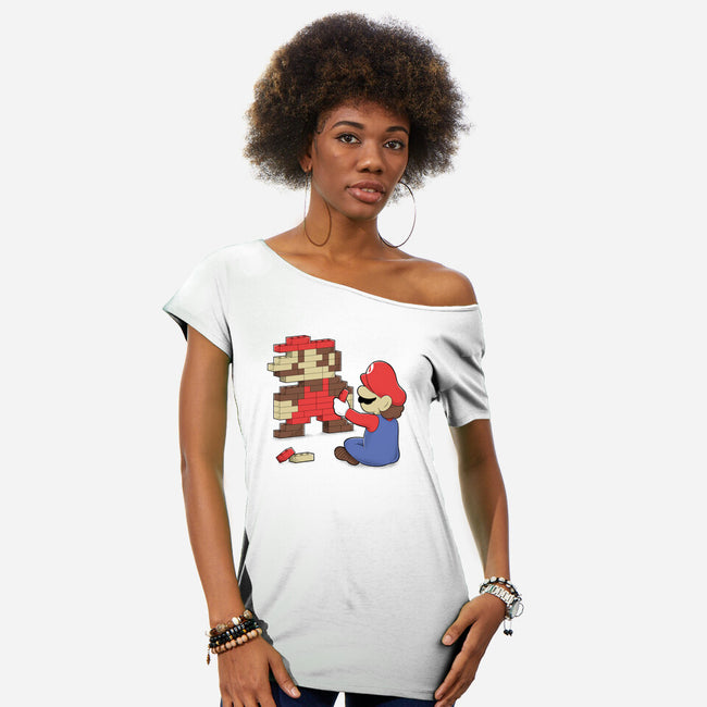 Nostalgic Gamer-Womens-Off Shoulder-Tee-Umberto Vicente