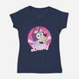 Bluey Barbie-Womens-V-Neck-Tee-danielmorris1993