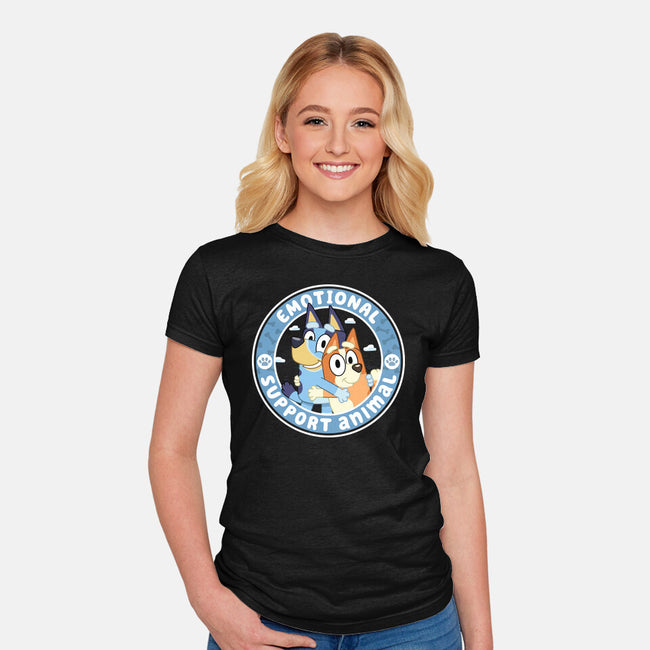 Emotional Support Animals-Womens-Fitted-Tee-rocketman_art