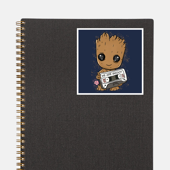 Cute We Are Groot-None-Glossy-Sticker-MaxoArt