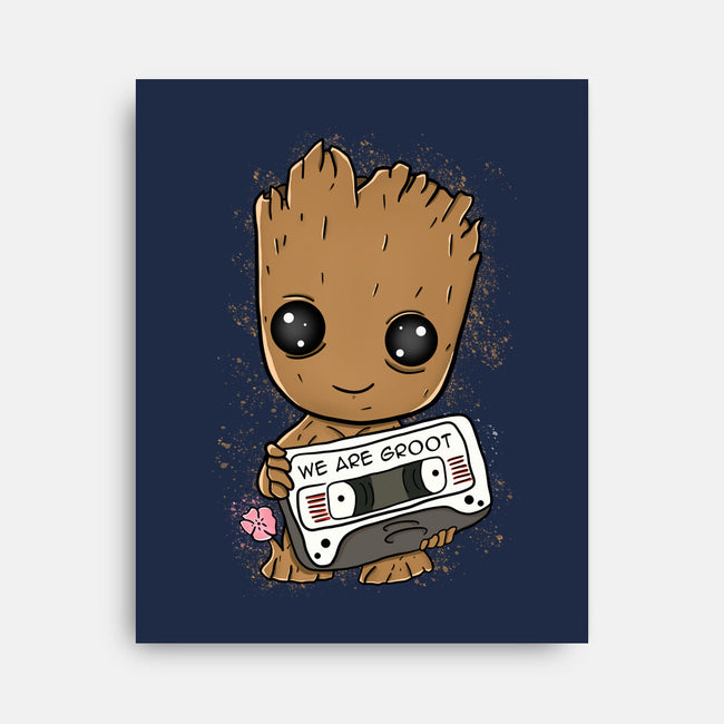 Cute We Are Groot-None-Stretched-Canvas-MaxoArt