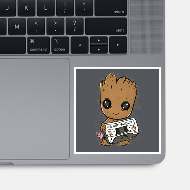 Cute We Are Groot-None-Glossy-Sticker-MaxoArt