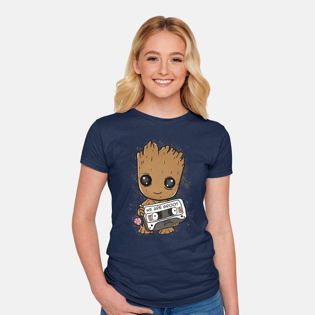 Cute We Are Groot-Womens-Fitted-Tee-MaxoArt