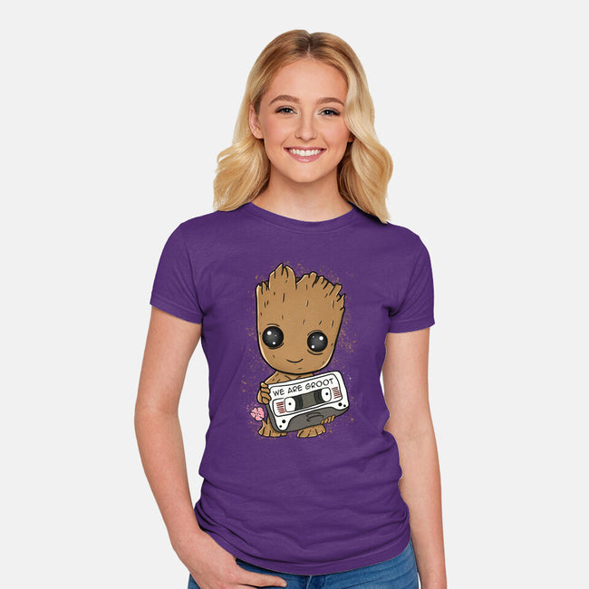 Cute We Are Groot-Womens-Fitted-Tee-MaxoArt