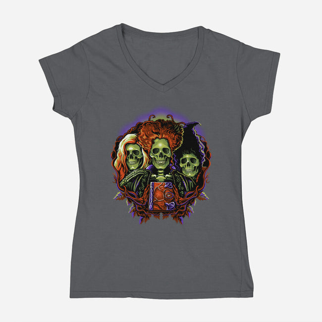 Twist The Bones-Womens-V-Neck-Tee-daobiwan