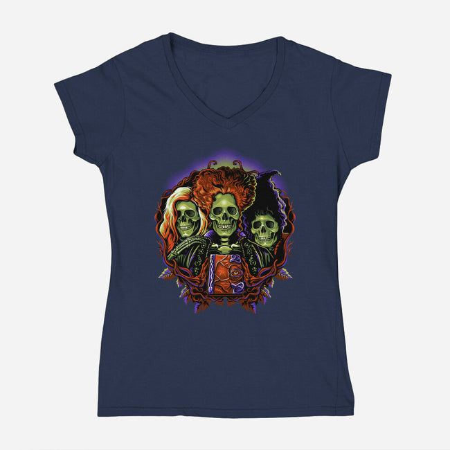 Twist The Bones-Womens-V-Neck-Tee-daobiwan