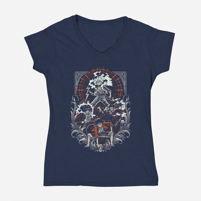 Gear 5 Transformation-Womens-V-Neck-Tee-Imu Studio