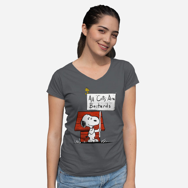 All Cats Are-Womens-V-Neck-Tee-kharmazero