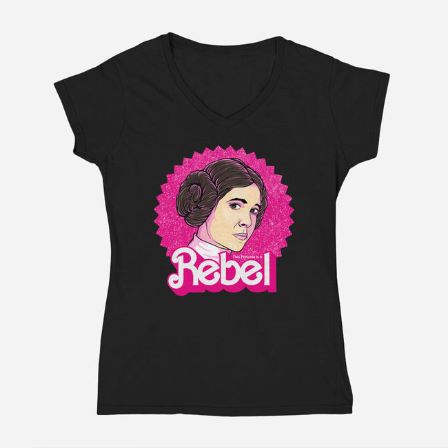 Rebel Princess-Womens-V-Neck-Tee-retrodivision