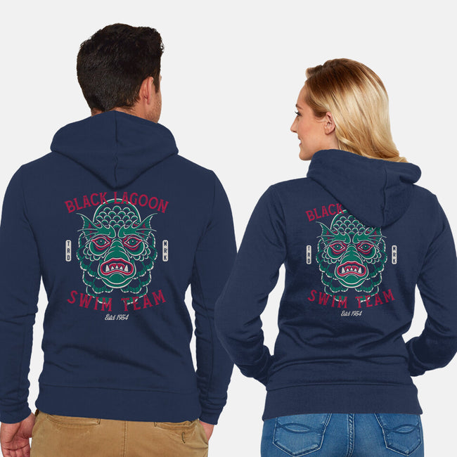 Black Lagoon Swim Club-Unisex-Zip-Up-Sweatshirt-Nemons