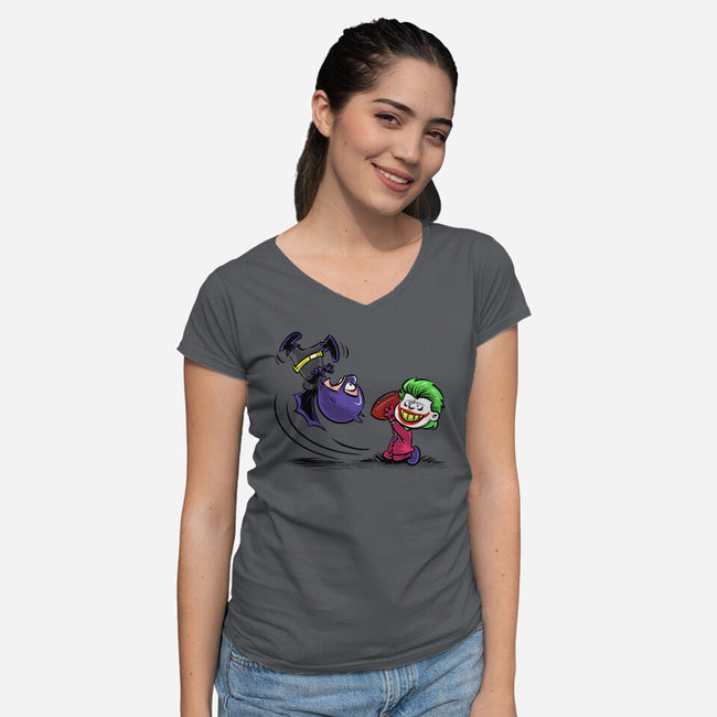 Bat Charlie-Womens-V-Neck-Tee-zascanauta