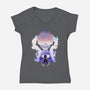 Sun God-Womens-V-Neck-Tee-dandingeroz