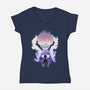 Sun God-Womens-V-Neck-Tee-dandingeroz