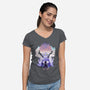 Sun God-Womens-V-Neck-Tee-dandingeroz