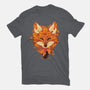 Autumn Leaves Fox-Womens-Fitted-Tee-dandingeroz