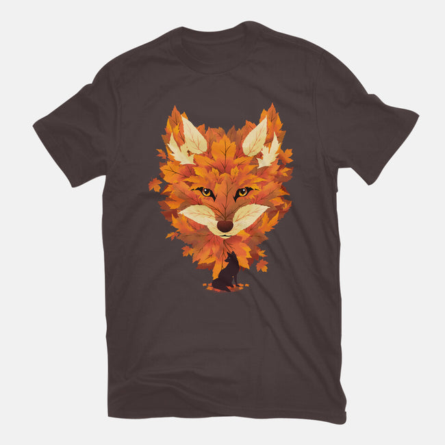 Autumn Leaves Fox-Womens-Basic-Tee-dandingeroz