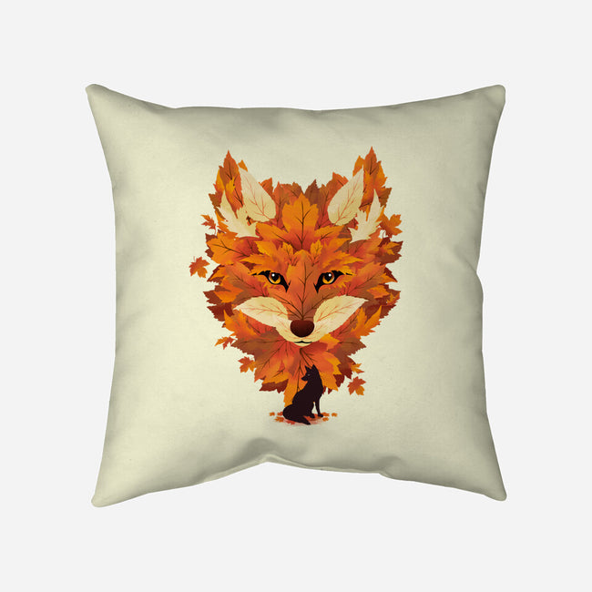 Autumn Leaves Fox-None-Removable Cover-Throw Pillow-dandingeroz