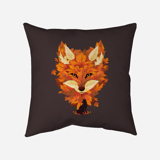 Autumn Leaves Fox-None-Removable Cover-Throw Pillow-dandingeroz