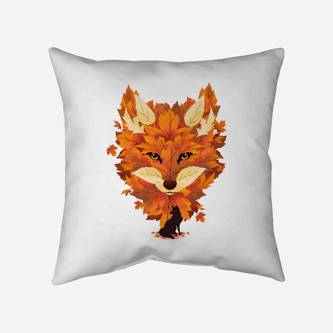 Autumn Leaves Fox-None-Removable Cover-Throw Pillow-dandingeroz