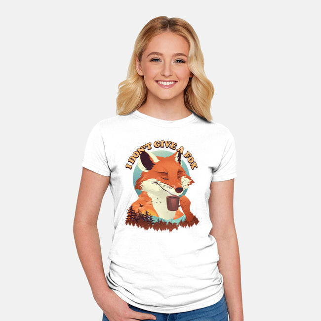 Don't Give A Fox-Womens-Fitted-Tee-dandingeroz