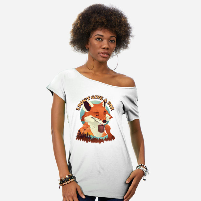 Don't Give A Fox-Womens-Off Shoulder-Tee-dandingeroz