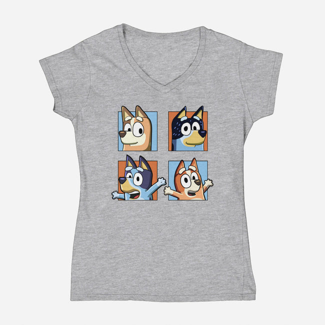 Family Portrait-Womens-V-Neck-Tee-nickzzarto