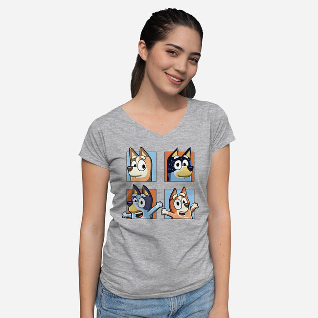 Family Portrait-Womens-V-Neck-Tee-nickzzarto