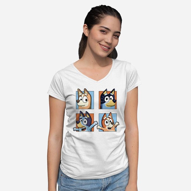 Family Portrait-Womens-V-Neck-Tee-nickzzarto