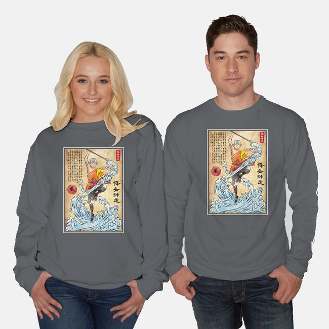 Air Nomad Master Woodblock-Unisex-Crew Neck-Sweatshirt-DrMonekers