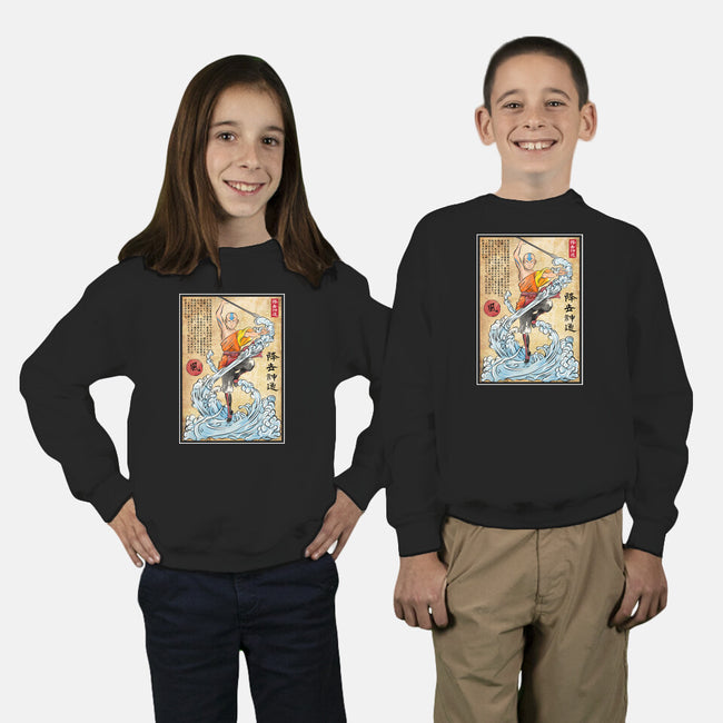 Air Nomad Master Woodblock-Youth-Crew Neck-Sweatshirt-DrMonekers