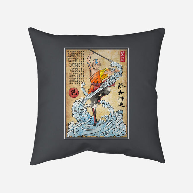 Air Nomad Master Woodblock-None-Removable Cover-Throw Pillow-DrMonekers