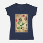 Earth Kingdom Master Woodblock-Womens-V-Neck-Tee-DrMonekers