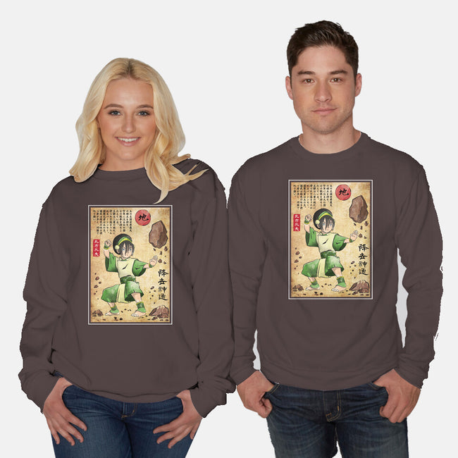 Earth Kingdom Master Woodblock-Unisex-Crew Neck-Sweatshirt-DrMonekers