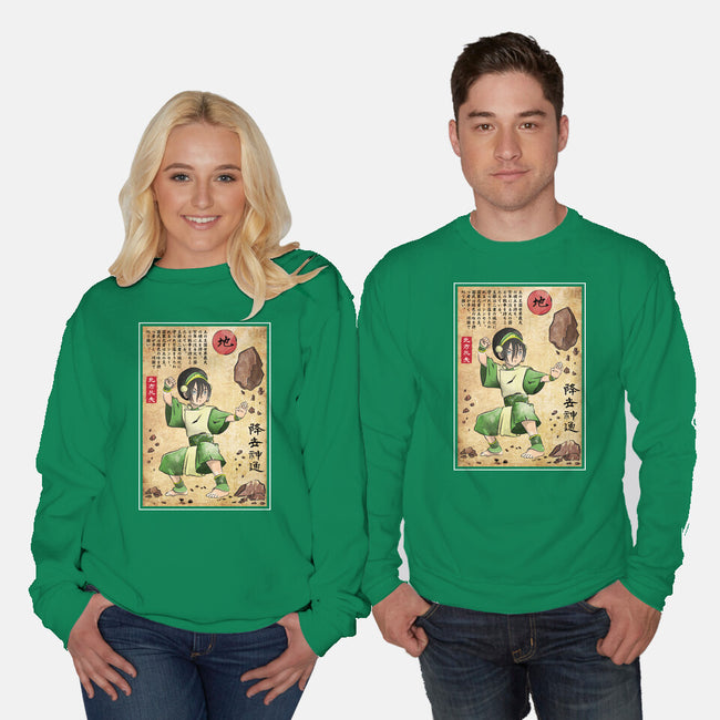 Earth Kingdom Master Woodblock-Unisex-Crew Neck-Sweatshirt-DrMonekers