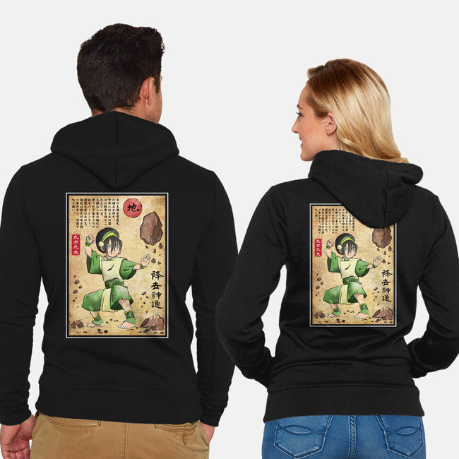 Earth Kingdom Master Woodblock-Unisex-Zip-Up-Sweatshirt-DrMonekers