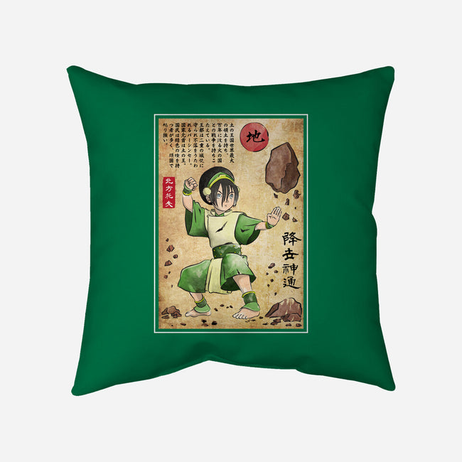 Earth Kingdom Master Woodblock-None-Non-Removable Cover w Insert-Throw Pillow-DrMonekers