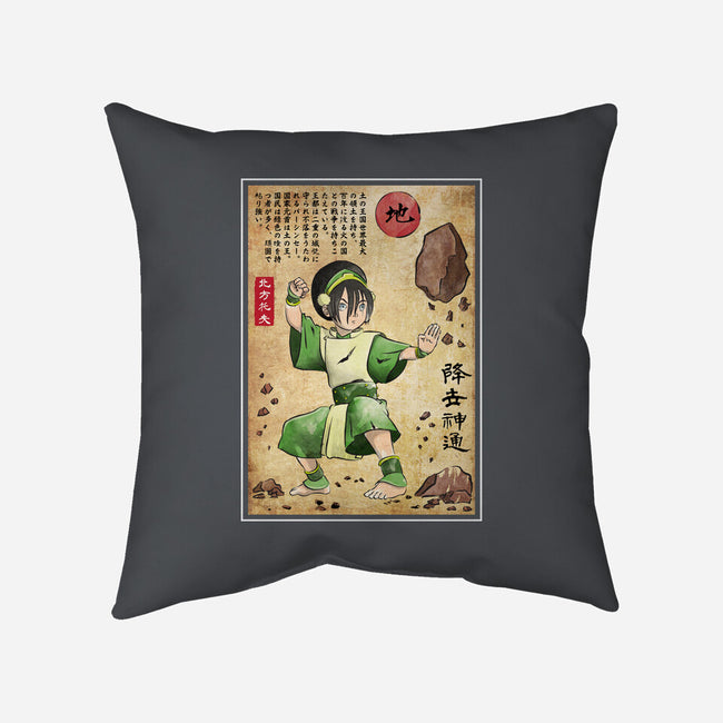 Earth Kingdom Master Woodblock-None-Removable Cover-Throw Pillow-DrMonekers