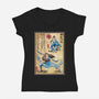 Water Tribe Master Woodblock-Womens-V-Neck-Tee-DrMonekers