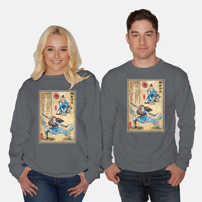 Water Tribe Master Woodblock-Unisex-Crew Neck-Sweatshirt-DrMonekers