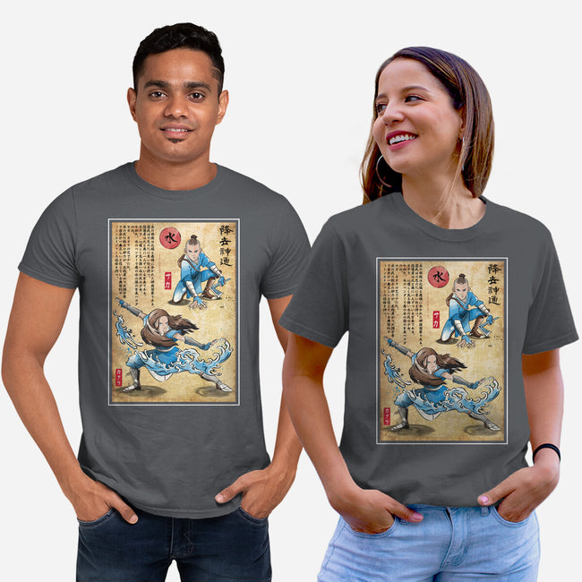 Water Tribe Master Woodblock-Unisex-Basic-Tee-DrMonekers